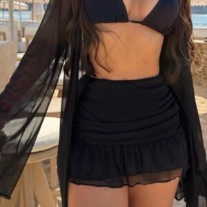 Conj moda praia Dy 03  preto tule